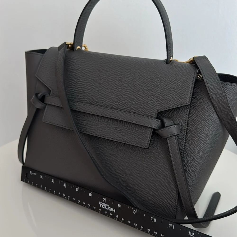 Celine *NEW* Grey Top Handle Leather Bag with Shoulder Strap & Dust Cover - Picture 9 of 14